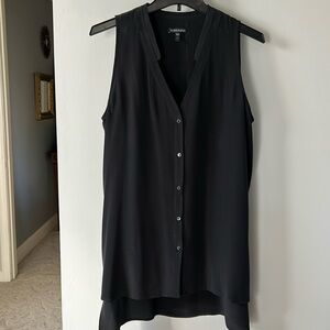 Eileen Fisher long black silk sleeveless top size M